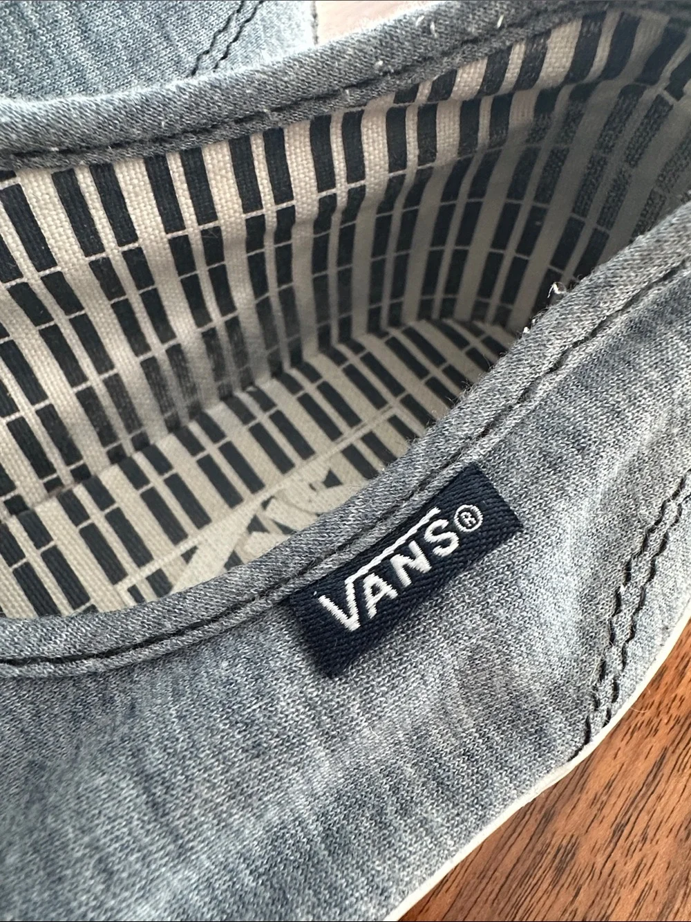 Vans Blue-Gray Canvas Low-Top Sneakers with White Laces